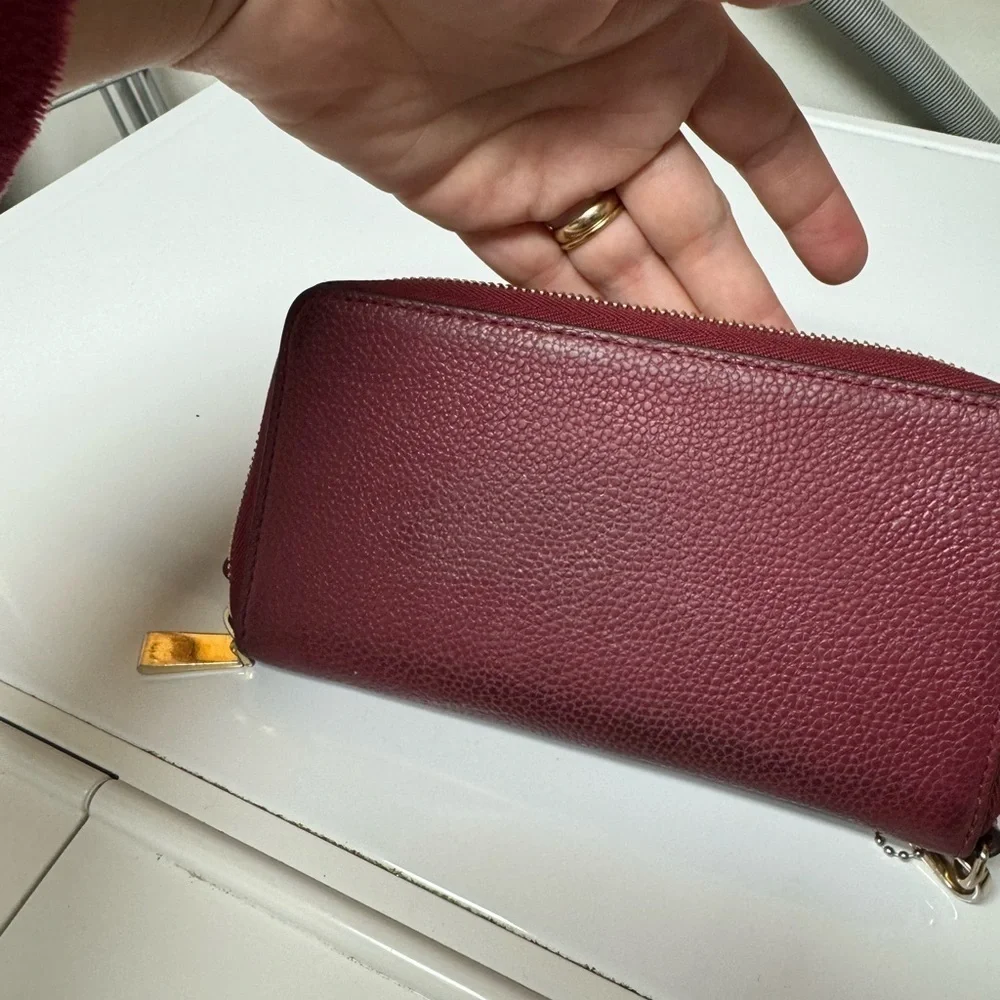 Michael Kors Red Wallet Sleek Design Gold Hardware